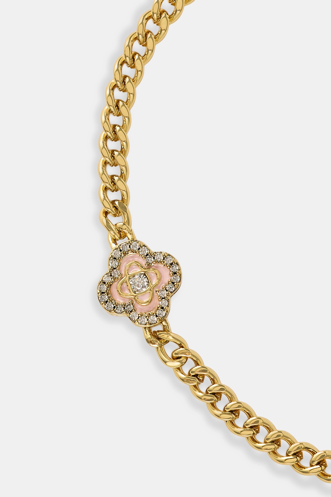 Iced Enamel Motif Cuban Bracelet - 10mm